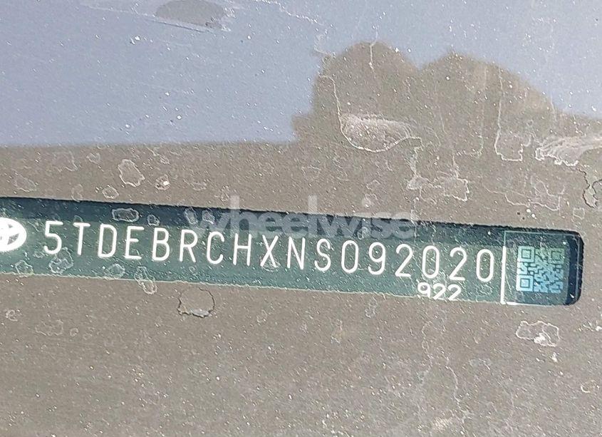 Photo 9 of 2022 Toyota Highlander HYBRID PLATINUM (VIN 5TDEBRCHXNS092020)