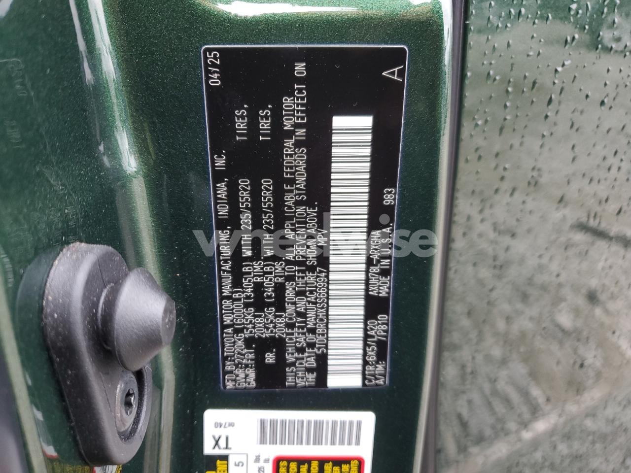 Photo 13 of 2025 TOYOTA HIGHLANDER HYBRID LIMITED (VIN 5TDEBRCHXSS669947)