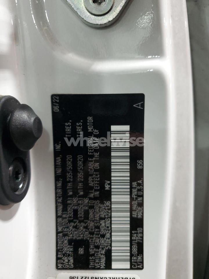 Photo 13 of 2022 TOYOTA SIENNA LIMITED (VIN 5TDERKECXNS122136)