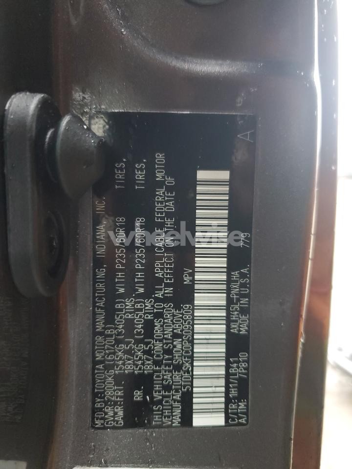 Photo 14 of 2023 TOYOTA SIENNA LIMITED (VIN 5TDESKFC0PS095809)