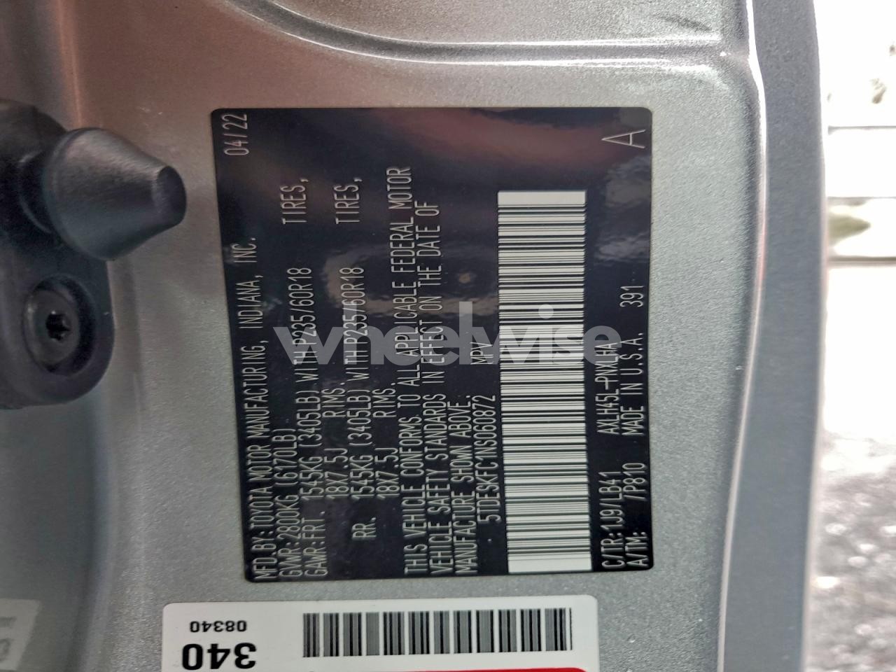 Photo 13 of 2022 TOYOTA SIENNA LIMITED (VIN 5TDESKFC1NS060872)