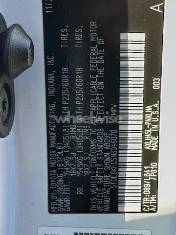 Photo 10 of 2022 TOYOTA SIENNA LIMITED (VIN 5TDESKFC5NS046070)