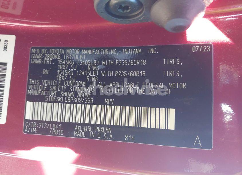 Photo 9 of 2023 Toyota Sienna PLATINUM (VIN 5TDESKFC8PS097369)