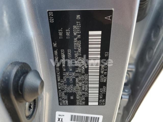 Photo 9 of 2020 TOYOTA HIGHLANDER PLATINUM (VIN 5TDFZRBH8LS019002)