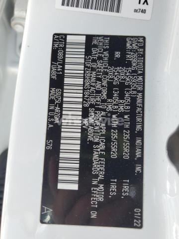 Photo 10 of 2022 TOYOTA HIGHLANDER PLATINUM (VIN 5TDFZRBH8NS184728)