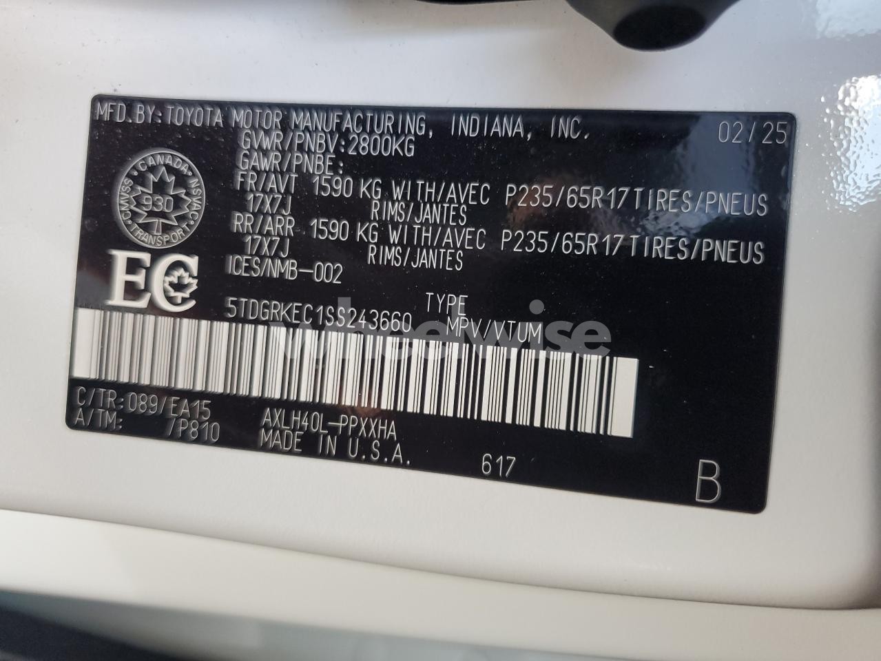 Photo 14 of 2025 TOYOTA SIENNA LE/XLE (VIN 5TDGRKEC1SS243660)