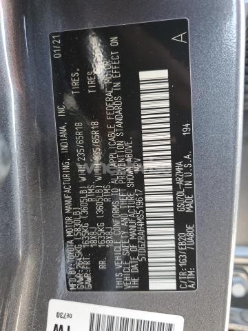 Photo 2 of 2021 TOYOTA HIGHLANDER XLE (VIN 5TDGZRAH4MS519617)