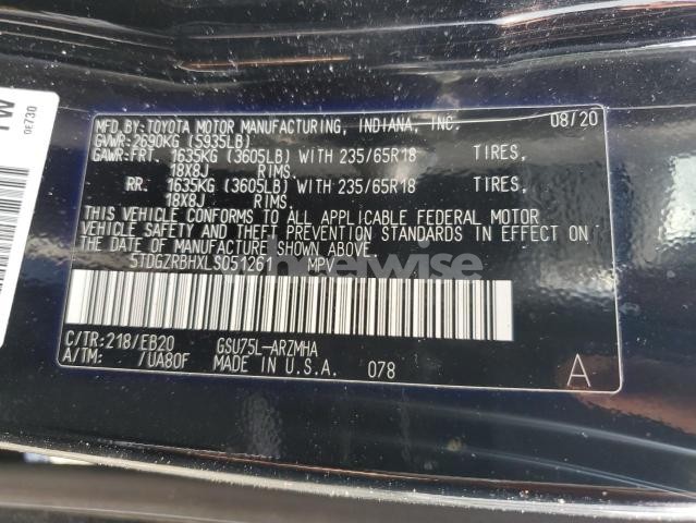 Photo 11 of 2020 TOYOTA HIGHLANDER XLE (VIN 5TDGZRBHXLS051261)