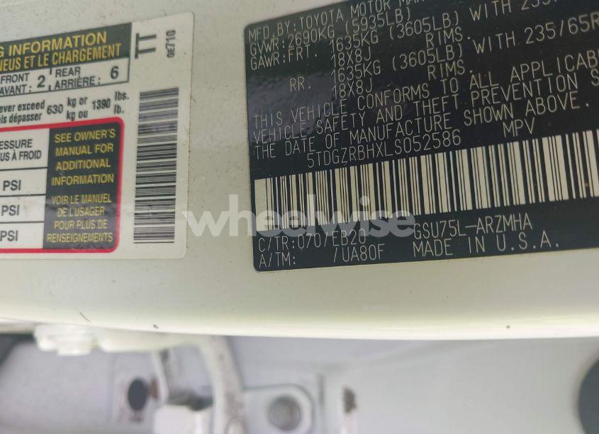 Photo 9 of 2020 Toyota Highlander XLE (VIN 5TDGZRBHXLS052586)