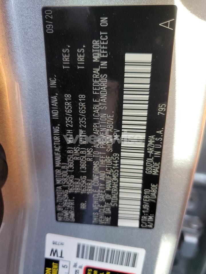 Photo 14 of 2021 TOYOTA HIGHLANDER XLE (VIN 5TDHZRAH3MS514459)