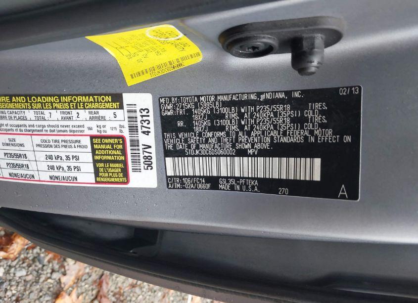 Photo 9 of 2013 Toyota Sienna LE 7 PASSENGER (VIN 5TDJK3DC6DS060002)