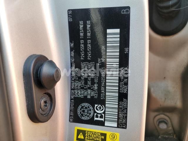 Photo 9 of 2016 TOYOTA HIGHLANDER XLE (VIN 5TDJKRFH4GS501481)