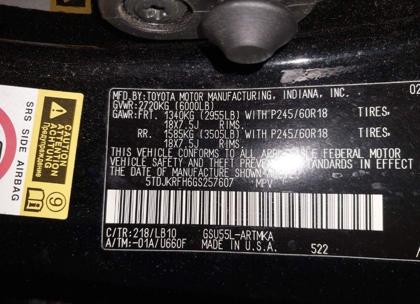 Photo 9 of 2016 Toyota Highlander XLE V6 (VIN 5TDJKRFH6GS257607)