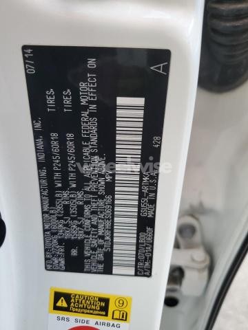 Photo 5 of 2014 TOYOTA HIGHLANDER XLE (VIN 5TDJKRFH8ES069166)