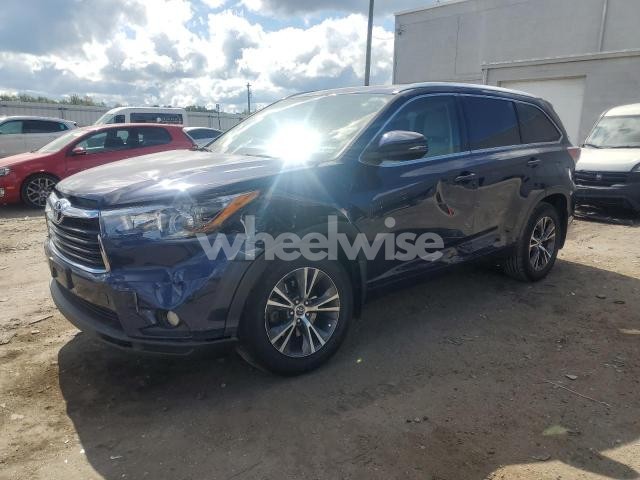 2016 TOYOTA HIGHLANDER XLE (VIN 5TDJKRFH8GS275901) main photo