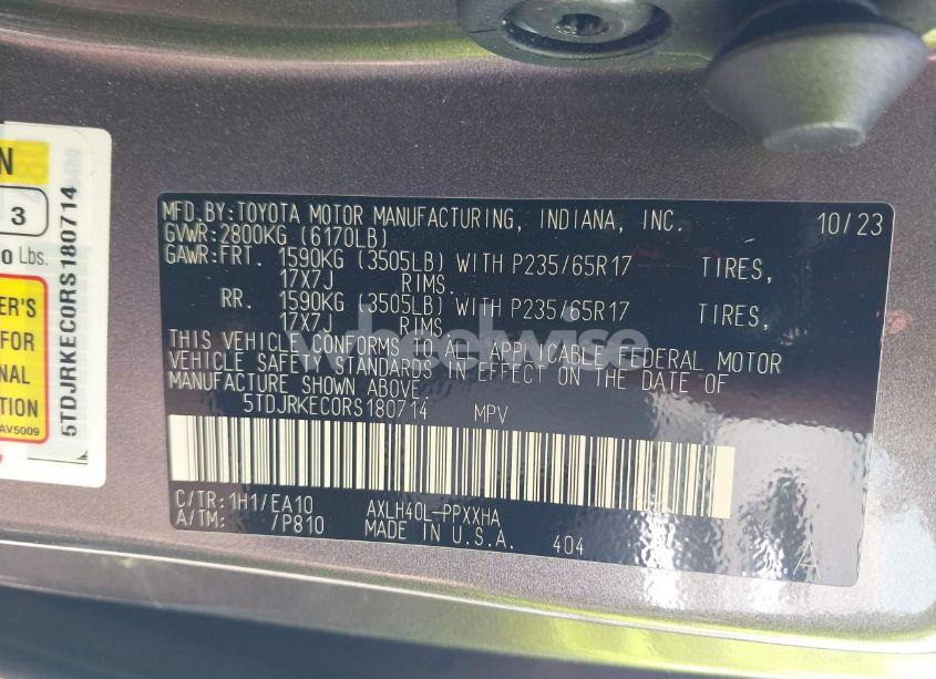 Photo 9 of 2024 Toyota Sienna XLE (VIN 5TDJRKEC0RS180714)