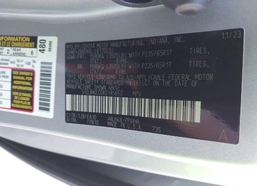 Photo 9 of 2024 Toyota Sienna XLE (VIN 5TDJRKEC0RS185850)