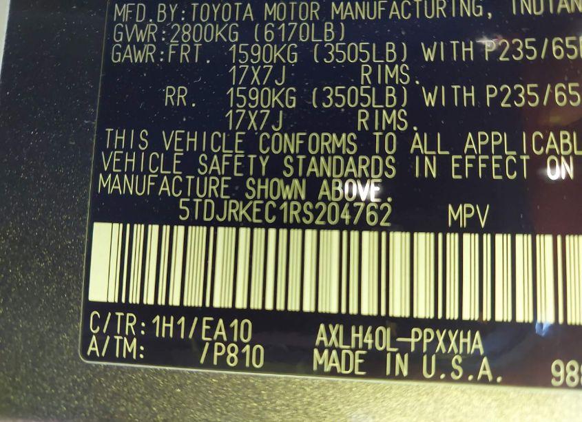 Photo 9 of 2024 Toyota Sienna XLE (VIN 5TDJRKEC1RS204762)