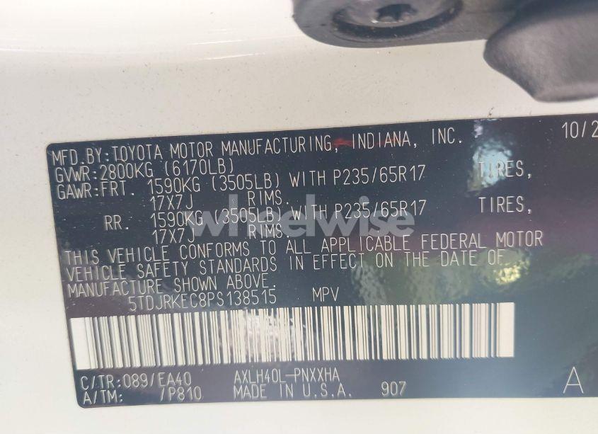 Photo 9 of 2023 Toyota Sienna XLE (VIN 5TDJRKEC8PS138515)