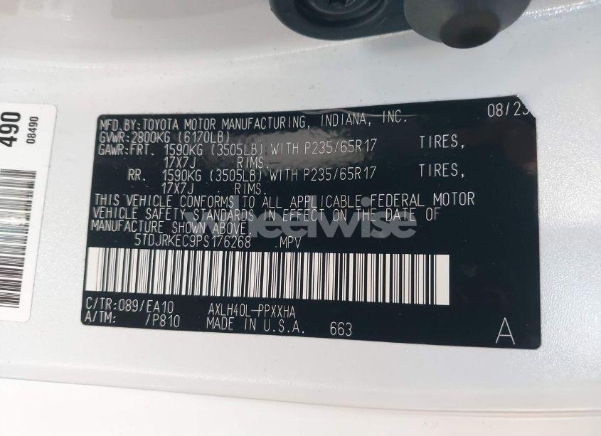Photo 9 of 2023 Toyota Sienna XLE (VIN 5TDJRKEC9PS176268)