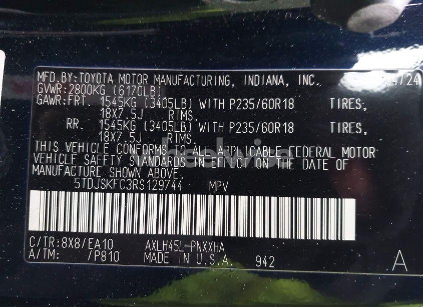 Photo 9 of 2024 Toyota Sienna XLE (VIN 5TDJSKFC3RS129744)