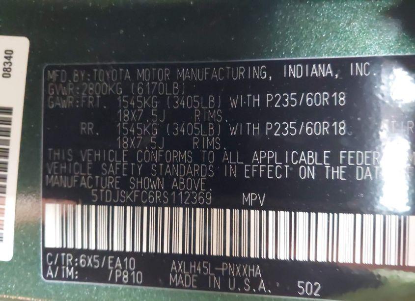 Photo 9 of 2024 Toyota Sienna XLE (VIN 5TDJSKFC6RS112369)