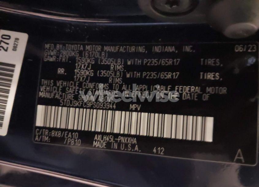 Photo 9 of 2023 Toyota Sienna XLE (VIN 5TDJSKFC9PS093944)