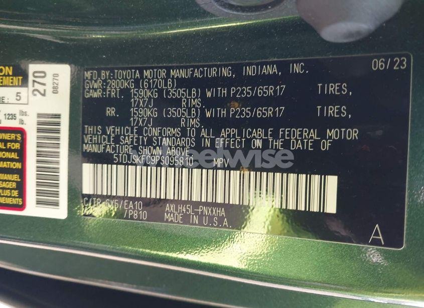 Photo 9 of 2023 Toyota Sienna XLE (VIN 5TDJSKFC9PS095810)