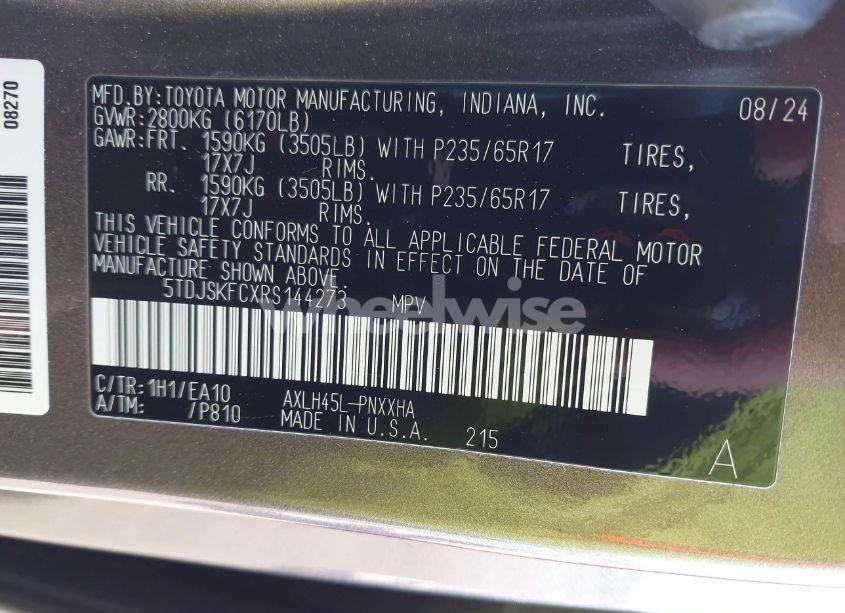 Photo 9 of 2024 Toyota Sienna XLE (VIN 5TDJSKFCXRS144273)