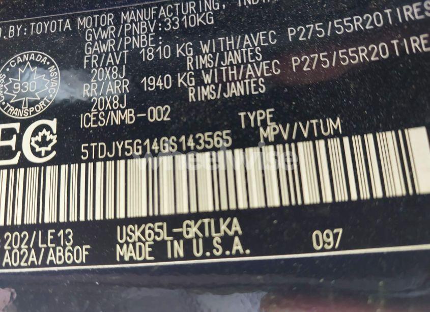 Photo 9 of 2016 Toyota Sequoia LIMITED 5.7L V8 (VIN 5TDJY5G14GS143565)