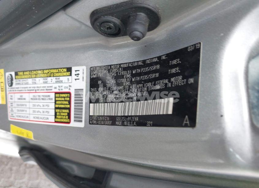 Photo 9 of 2019 Toyota Sienna LE 7 PASSENGER (VIN 5TDJZ3DC3KS226551)