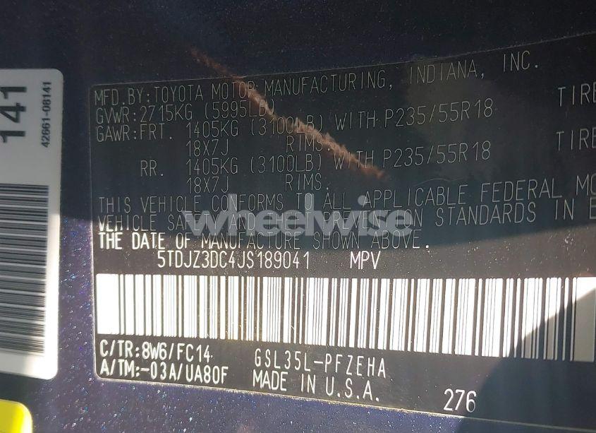 Photo 9 of 2018 Toyota Sienna LE 7 PASSENGER (VIN 5TDJZ3DC4JS189041)