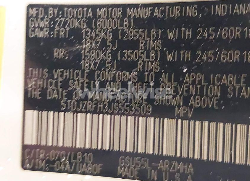 Photo 9 of 2018 Toyota Highlander XLE (VIN 5TDJZRFH3JS553509)