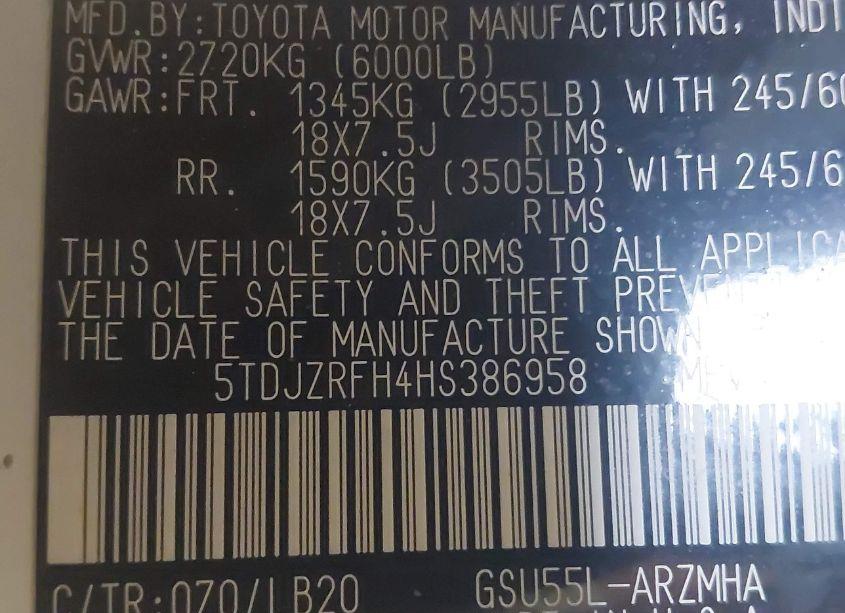 Photo 9 of 2017 Toyota Highlander XLE (VIN 5TDJZRFH4HS386958)