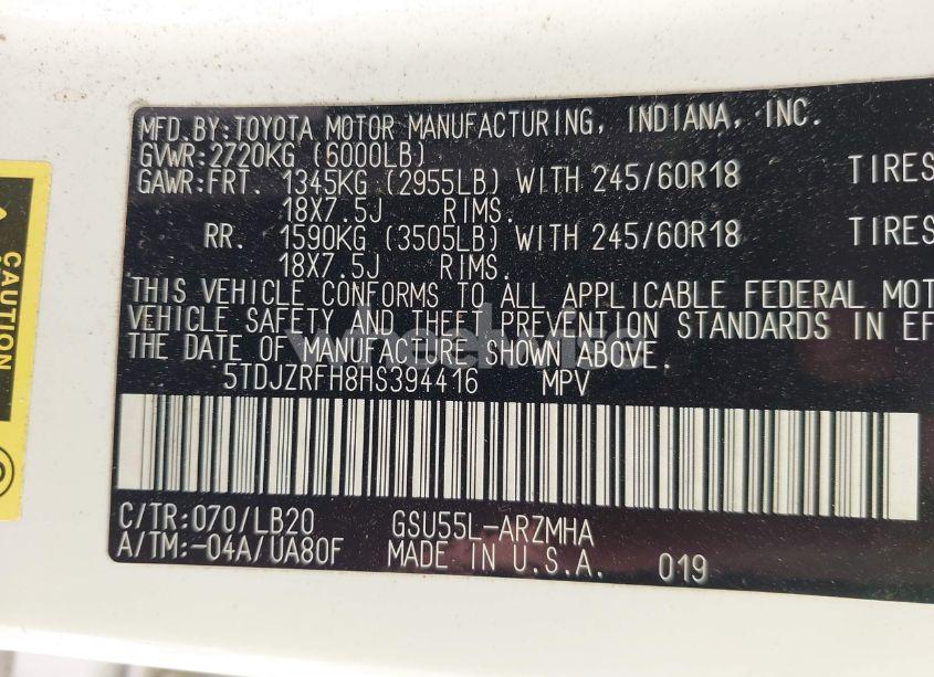 Photo 9 of 2017 Toyota Highlander XLE (VIN 5TDJZRFH8HS394416)