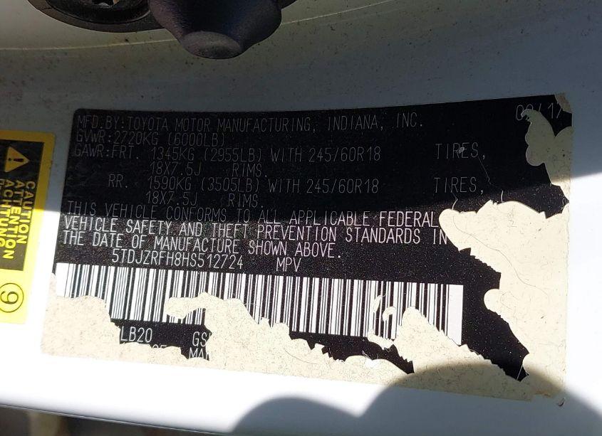 Photo 9 of 2017 Toyota Highlander XLE (VIN 5TDJZRFH8HS512724)