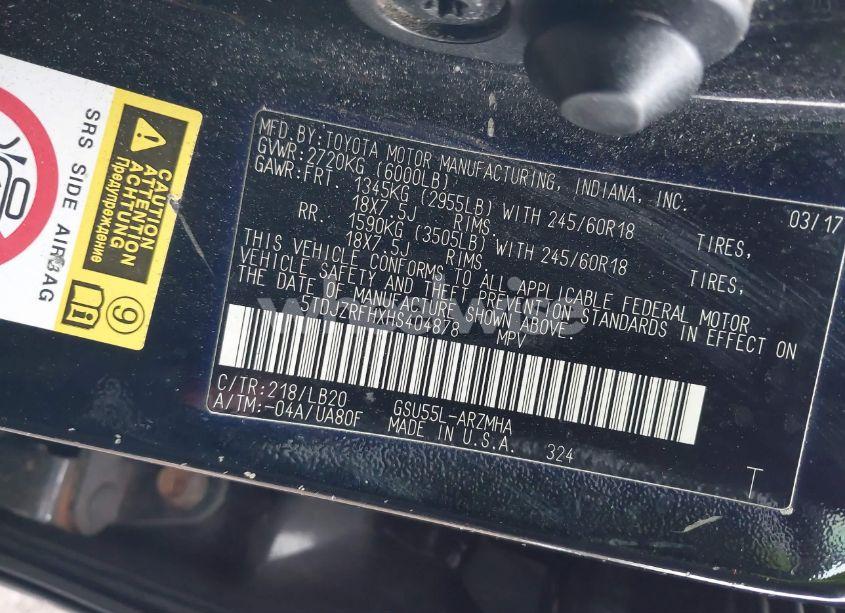 Photo 9 of 2017 Toyota Highlander XLE (VIN 5TDJZRFHXHS404878)