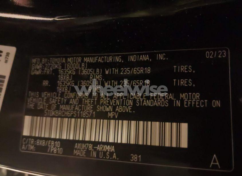 Photo 9 of 2023 Toyota Highlander HYBRID XLE (VIN 5TDKBRCH6PS118571)