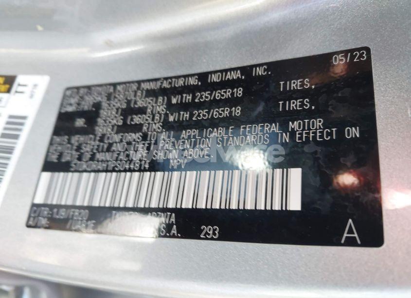 Photo 9 of 2023 Toyota Highlander LE (VIN 5TDKDRAH1PS044814)