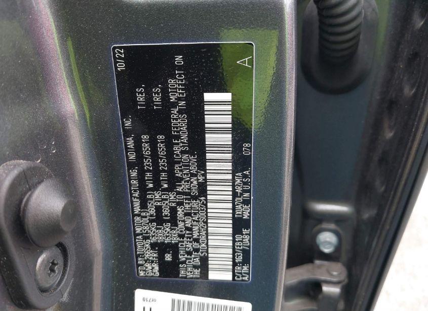 Photo 9 of 2023 Toyota Highlander XLE (VIN 5TDKDRAH2PS003754)