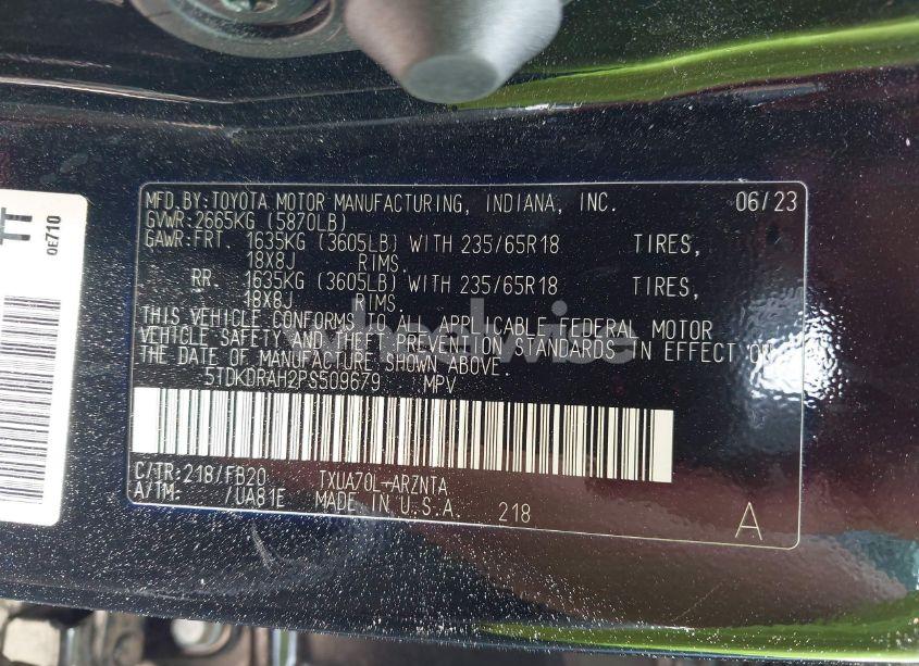 Photo 9 of 2023 Toyota Highlander LE (VIN 5TDKDRAH2PS509679)