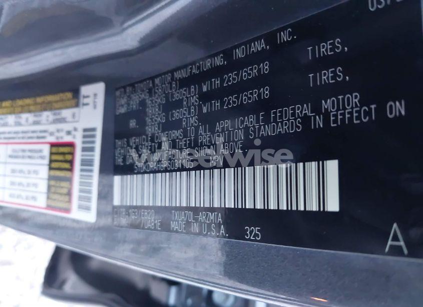 Photo 9 of 2023 Toyota Highlander XLE (VIN 5TDKDRAH6PS031105)