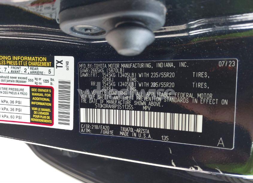 Photo 9 of 2023 Toyota Highlander XSE (VIN 5TDKDRAH8PS511355)