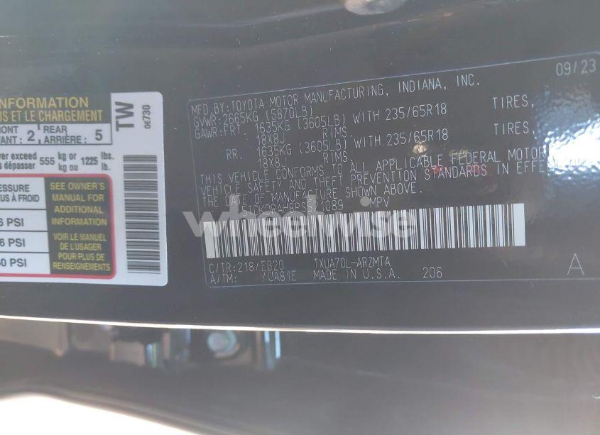 Photo 9 of 2023 Toyota Highlander XLE (VIN 5TDKDRAH8PS521089)