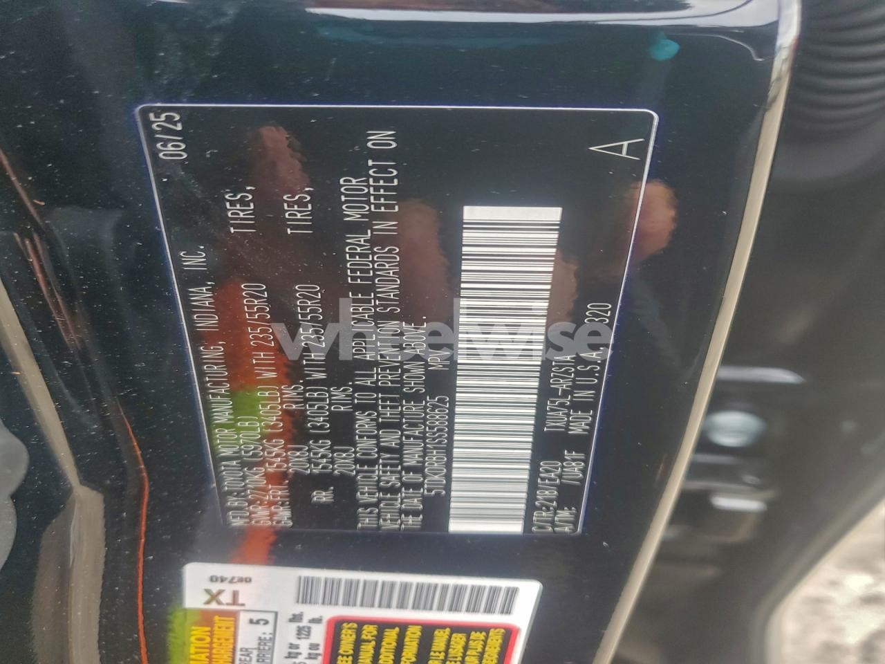 Photo 13 of 2025 TOYOTA HIGHLANDER LE (VIN 5TDKDRBH1SS588625)