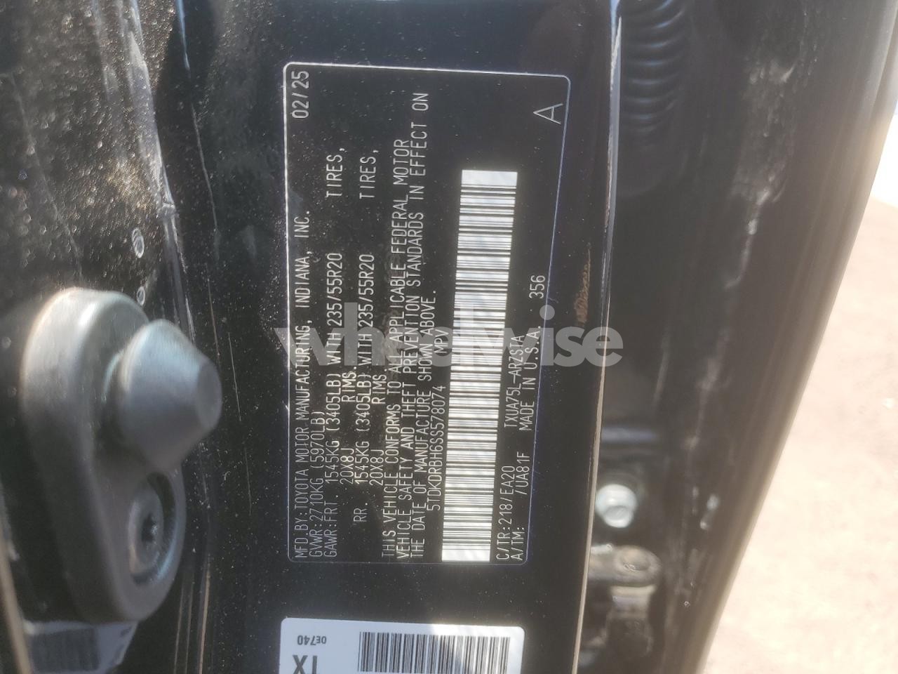 Photo 12 of 2025 TOYOTA HIGHLANDER LE (VIN 5TDKDRBH6SS578074)