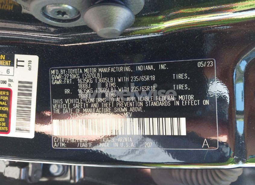 Photo 9 of 2023 Toyota Highlander LE (VIN 5TDKDRBH8PS039060)