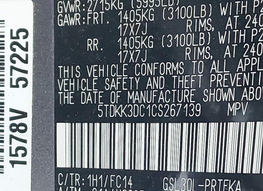 Photo 9 of 2012 Toyota Sienna LE V6 8 PASSENGER (VIN 5TDKK3DC1CS267139)