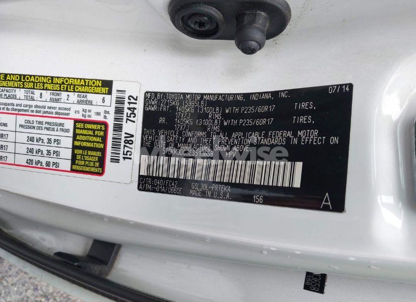 Photo 9 of 2014 Toyota Sienna LE V6 8 PASSENGER (VIN 5TDKK3DC3ES513658)