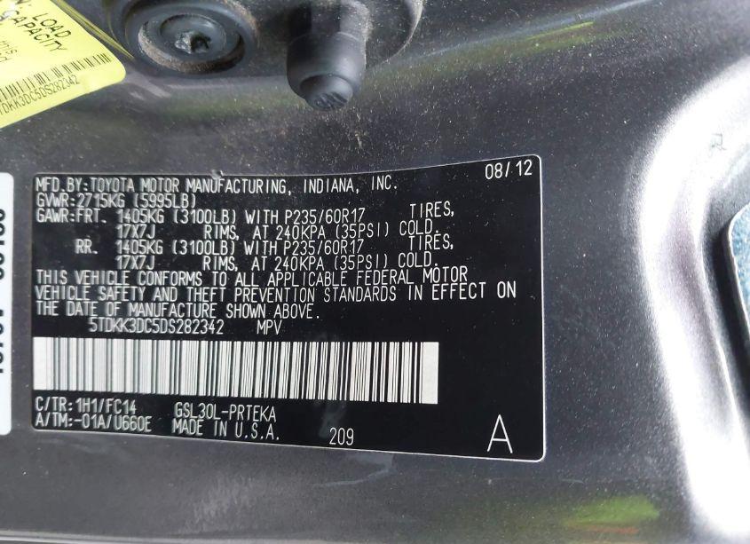 Photo 9 of 2013 Toyota Sienna LE V6 8 PASSENGER (VIN 5TDKK3DC5DS282342)